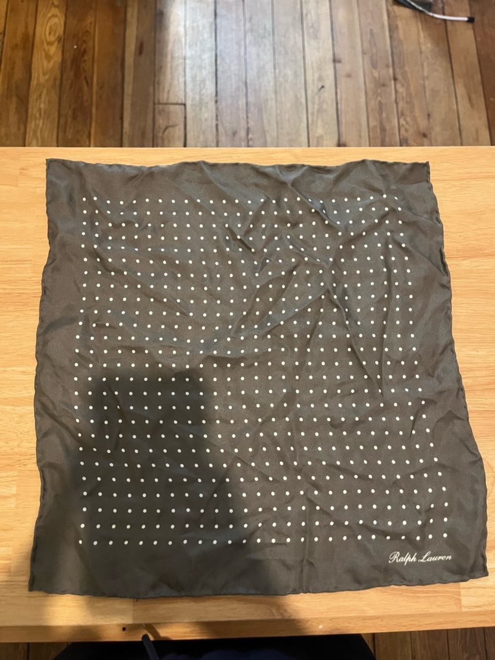 Ralph Lauren Polka Dot pocket Scarf - grey